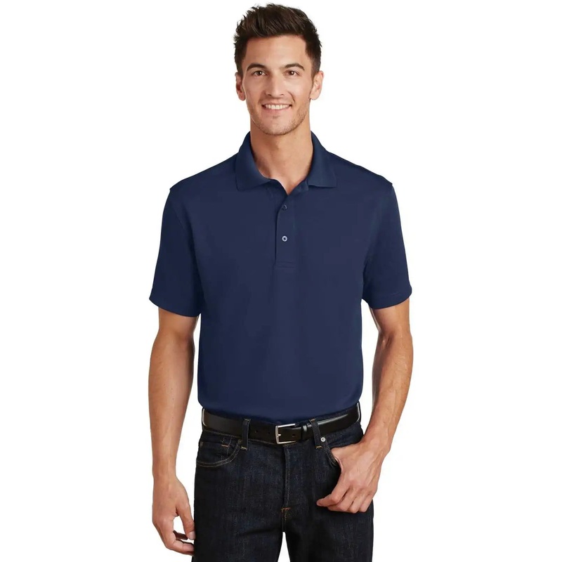 Port Authority K497 Poly-Charcoal Blend Pique Polo – Navy