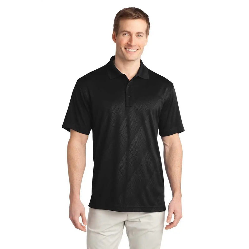 Port Authority K548 Tech Embossed Polo – Black