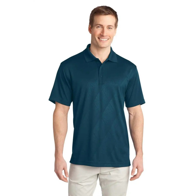 Port Authority K548 Tech Embossed Polo – Poseidon Blue