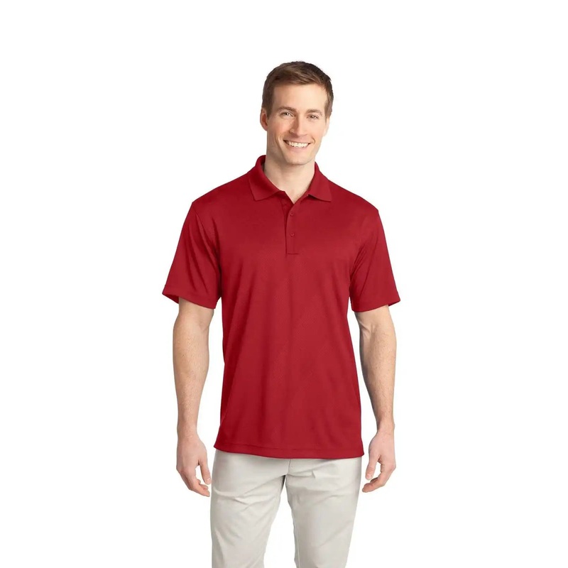 Port Authority K548 Tech Embossed Polo – Regal Red