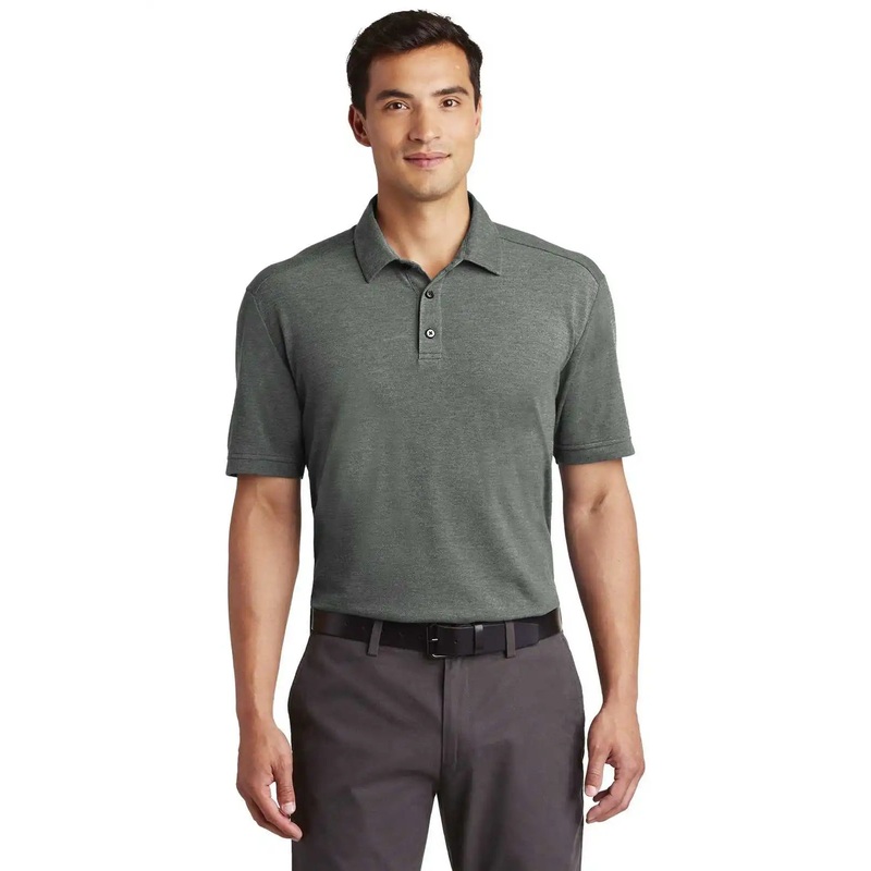 Port Authority K581 Coastal Cotton Blend Polo – Deep Black White