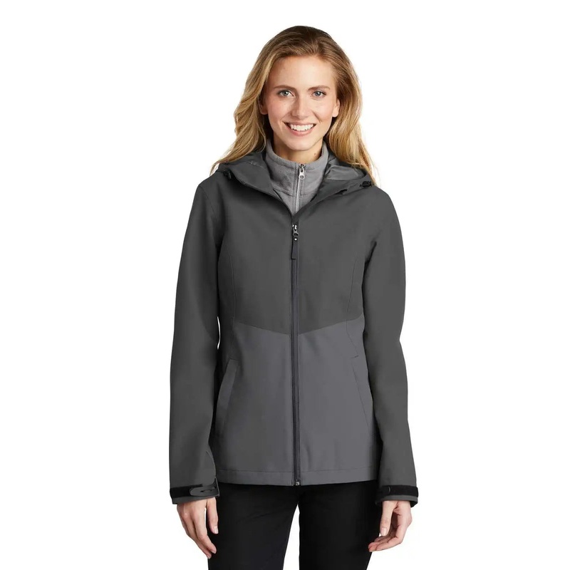 Port Authority L406 Ladies Tech Rain Jacket – Storm Gray Shadow Gray