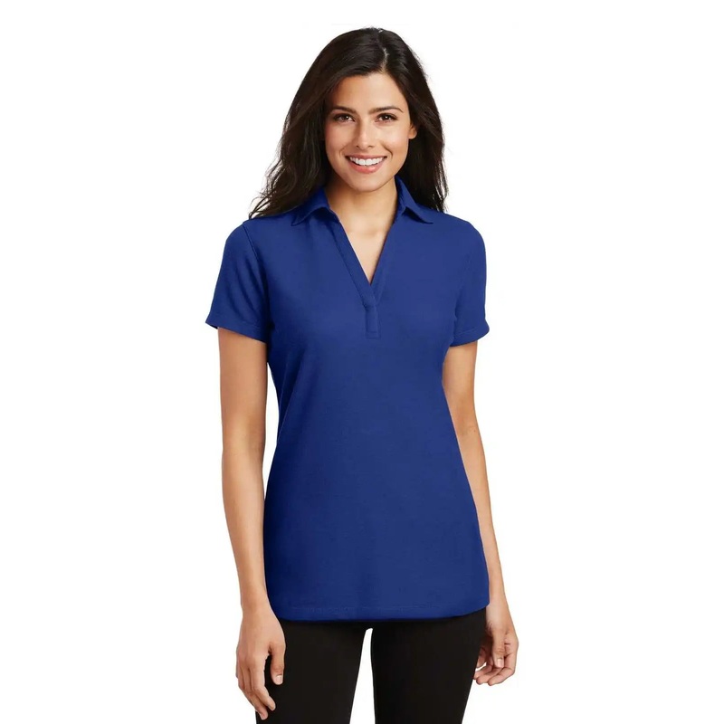 Port Authority L5001 Ladies Silk Touch Y-Neck Polo – Royal