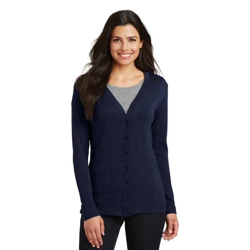 Port Authority L515 Ladies Modern Stretch Cotton Cardigan – True Navy