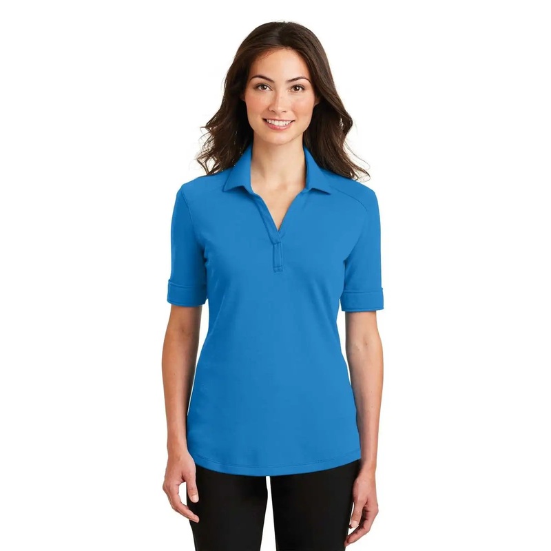Port Authority L5200 Ladies Silk Touch Interlock Performance Polo – Brilliant Blue