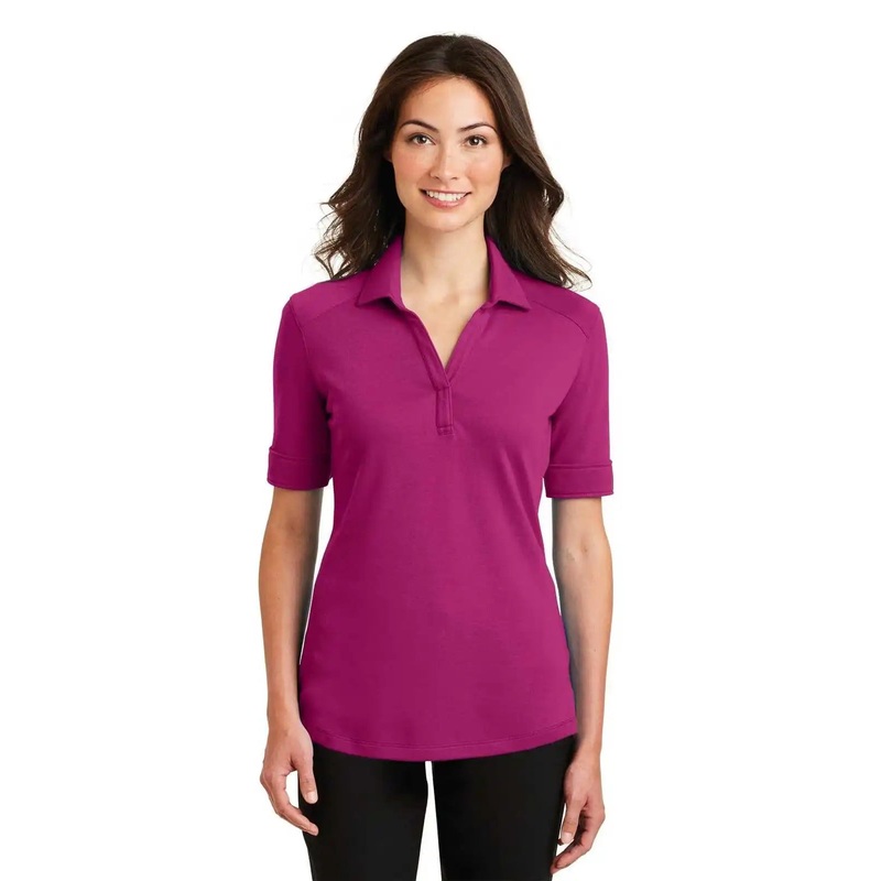 Port Authority L5200 Ladies Silk Touch Interlock Performance Polo – Pink Azalea
