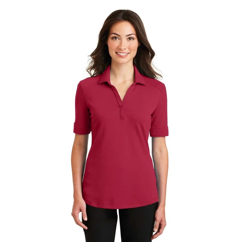 Port Authority L5200 Ladies Silk Touch Interlock Performance Polo – Rich Red