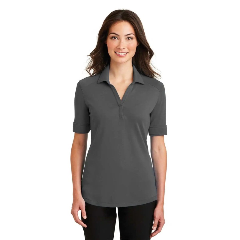 Port Authority L5200 Ladies Silk Touch Interlock Performance Polo – Sterling Gray