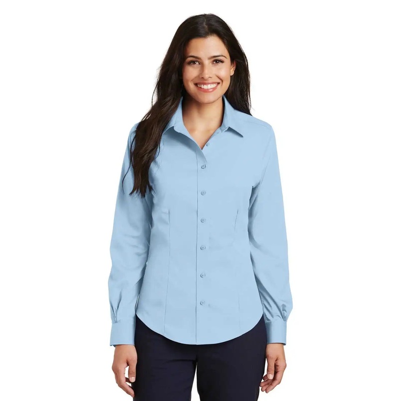Port Authority L638 Ladies Non-Iron Twill Shirt – Sky Blue