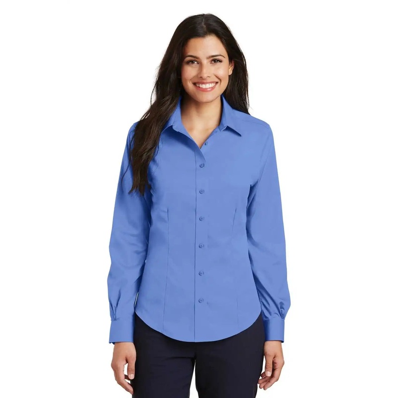 Port Authority L638 Ladies Non-Iron Twill Shirt – Ultramarine Blue