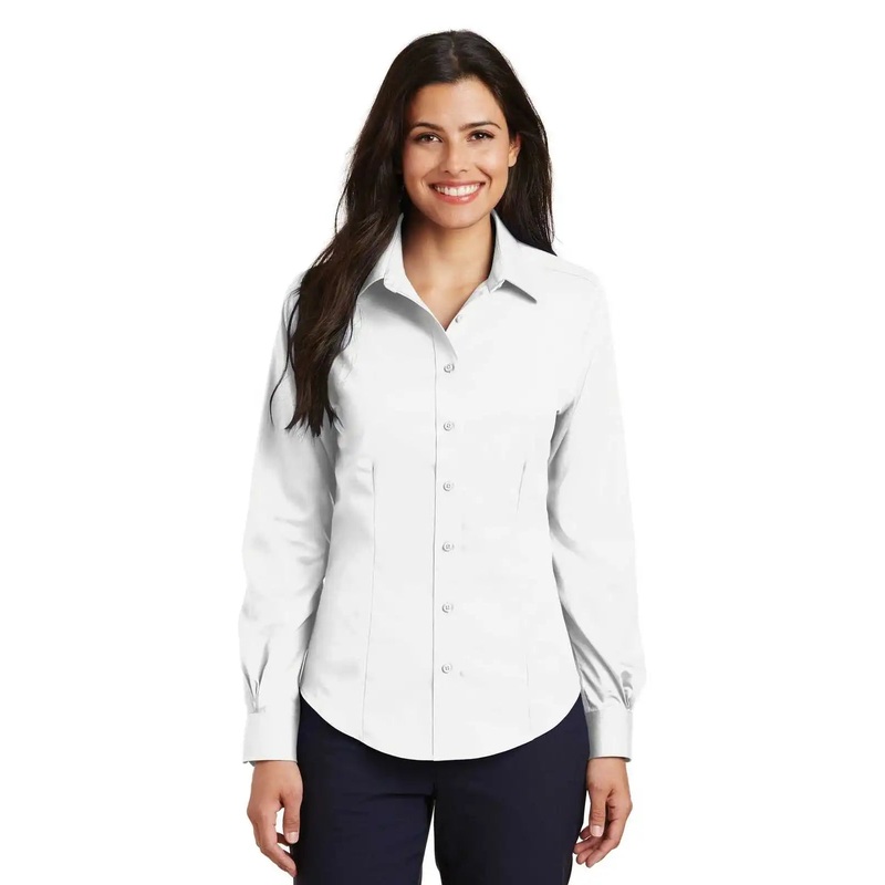 Port Authority L638 Ladies Non-Iron Twill Shirt – White