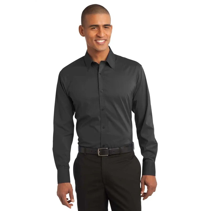 Port Authority S646 Stretch Poplin Shirt – Gray Smoke