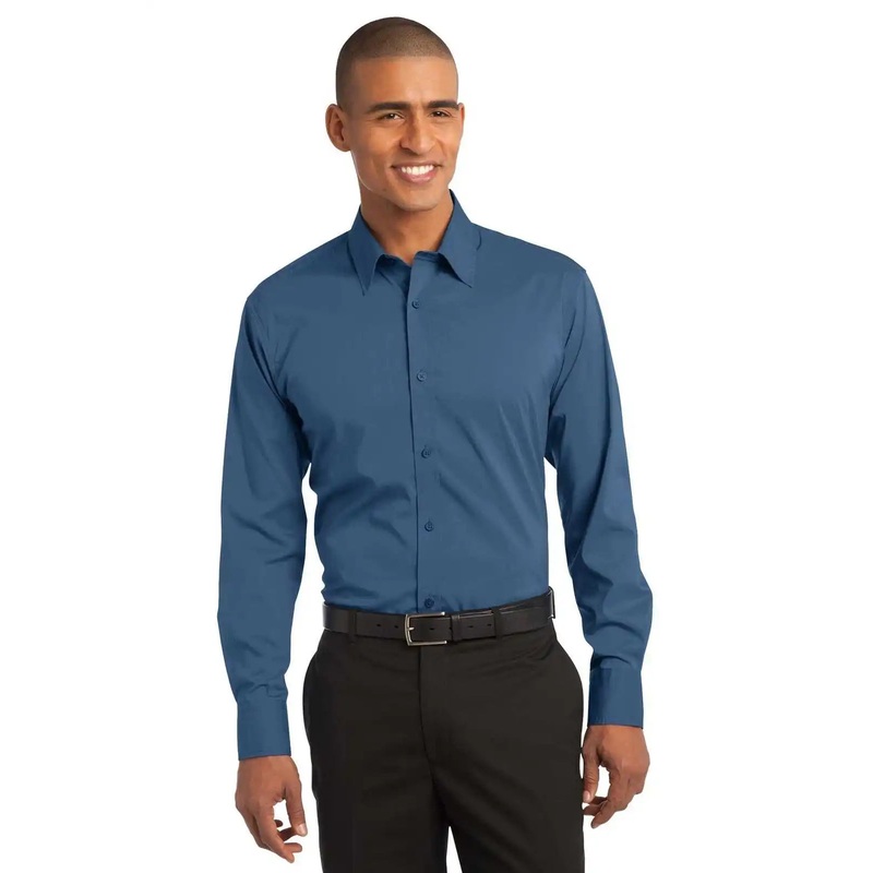 Port Authority S646 Stretch Poplin Shirt – Moonlight Blue