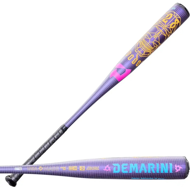 DeMarini 2026 Voodoo One (-3) BBCOR Bat WBD2587010 – Purple Yellow Pink