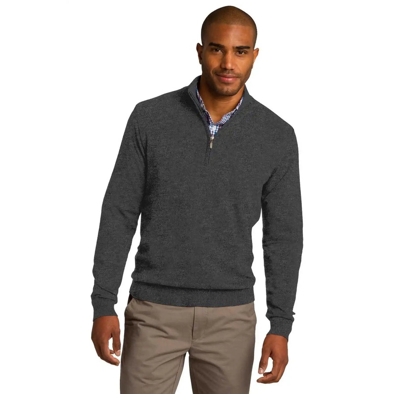 Port Authority SW290 1/2-Zip Sweater – Charcoal Heather
