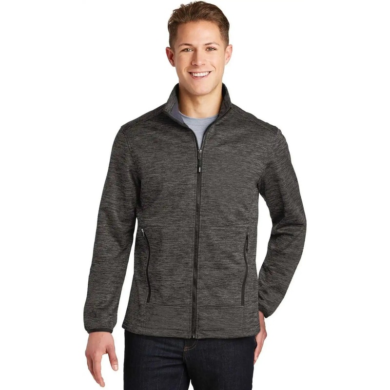 Sport-Tek JST30 PosiCharge Electric Heather Soft Shell Jacket – Gray-Black Electric