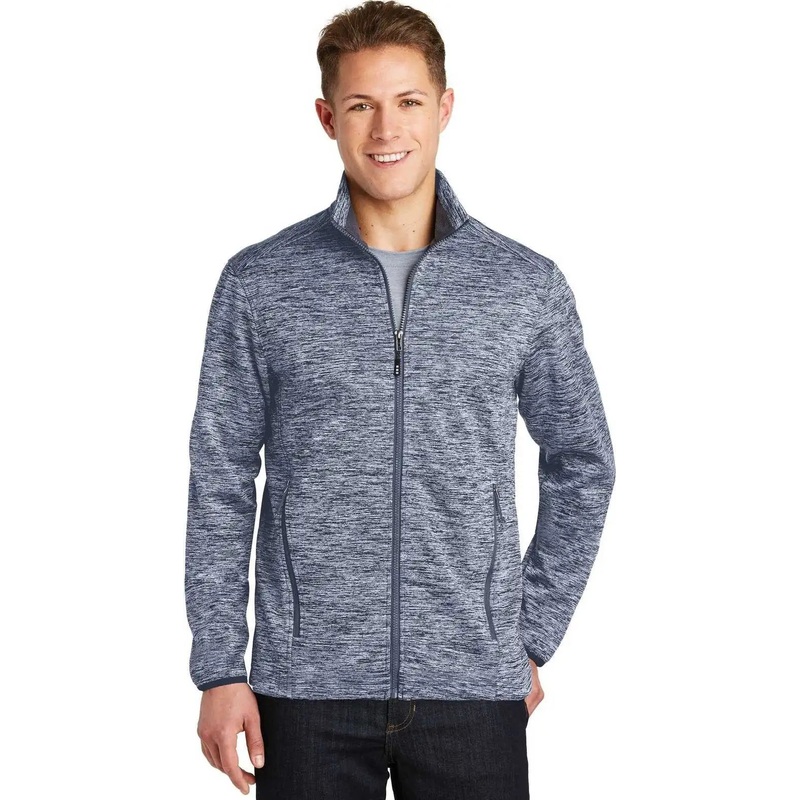 Sport-Tek JST30 PosiCharge Electric Heather Soft Shell Jacket – True Navy Electric