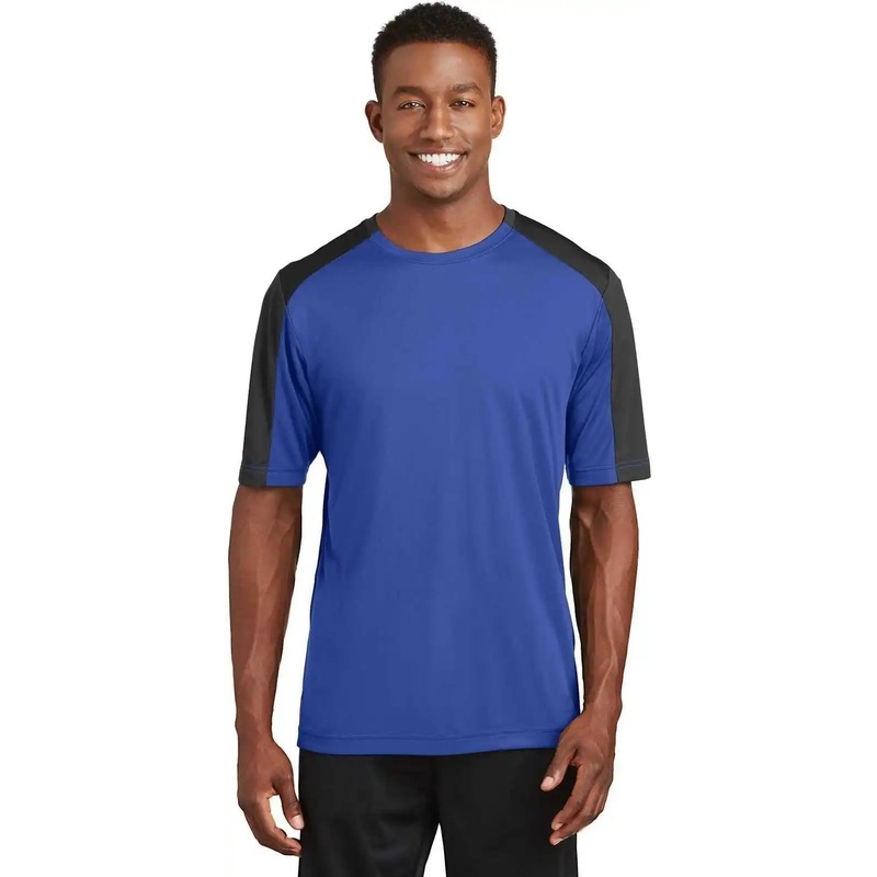 Sport-Tek ST354 PosiCharge Competitor Sleeve-Blocked Tee – True Royal Black