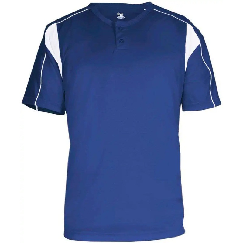 Badger Sport 2937 Youth Pro Placket – Royal White