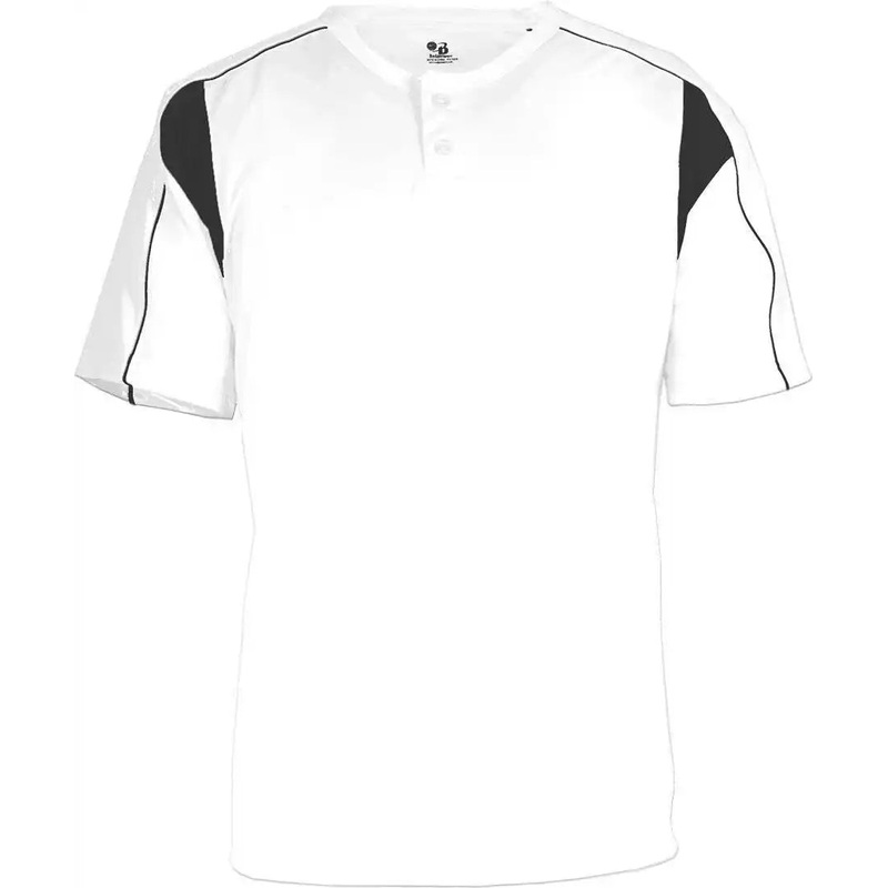 Badger Sport 2937 Youth Pro Placket – White Black