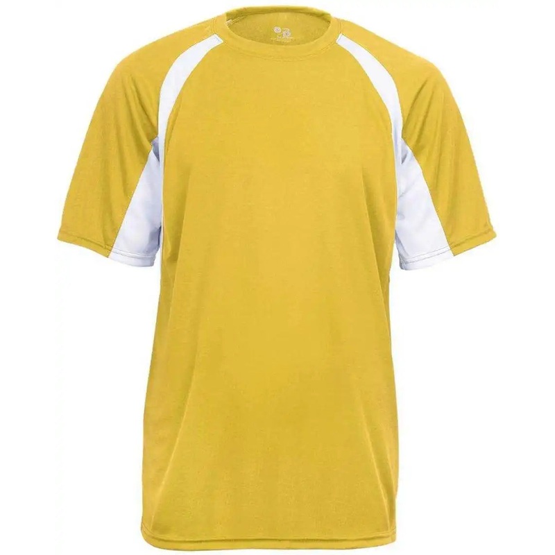 Badger Sport 4144 Adult Hook Tee – Gold White