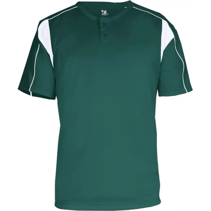 Badger Sport 7937 Adult Pro Placket – Forest White