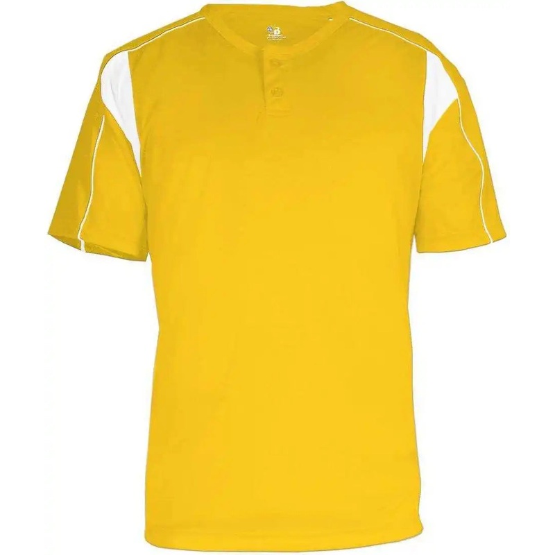 Badger Sport 7937 Adult Pro Placket – Gold White