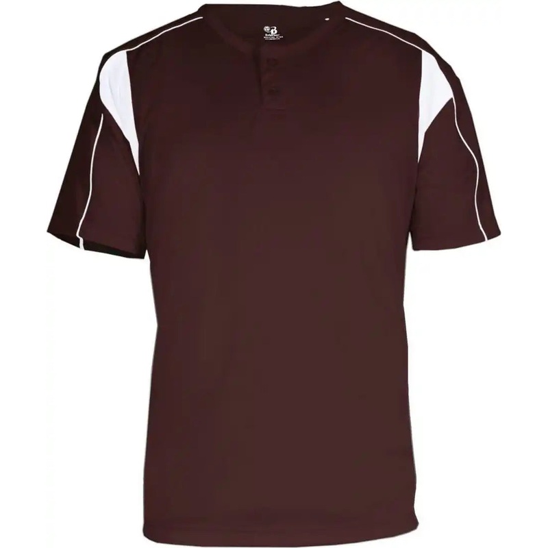 Badger Sport 7937 Adult Pro Placket – Maroon White