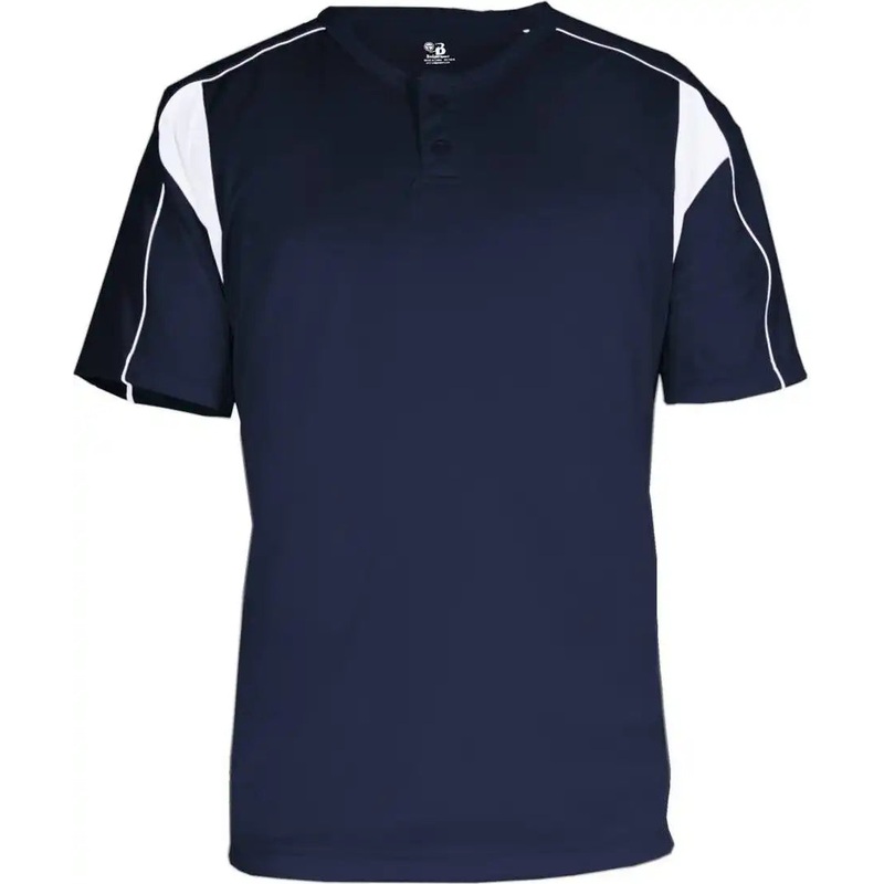 Badger Sport 7937 Adult Pro Placket – Navy White
