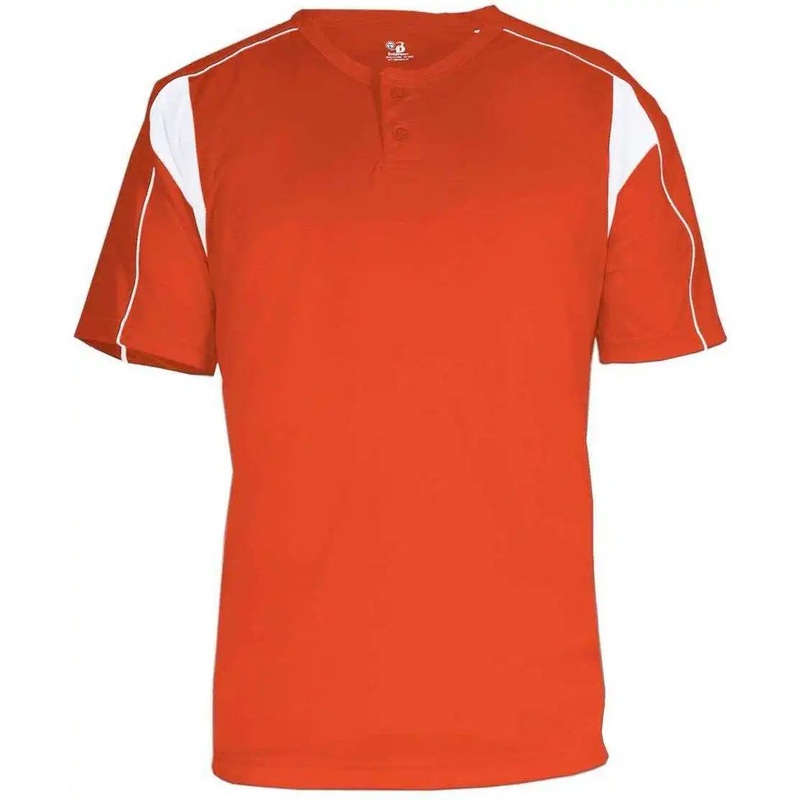 Badger Sport 7937 Adult Pro Placket – Orange White