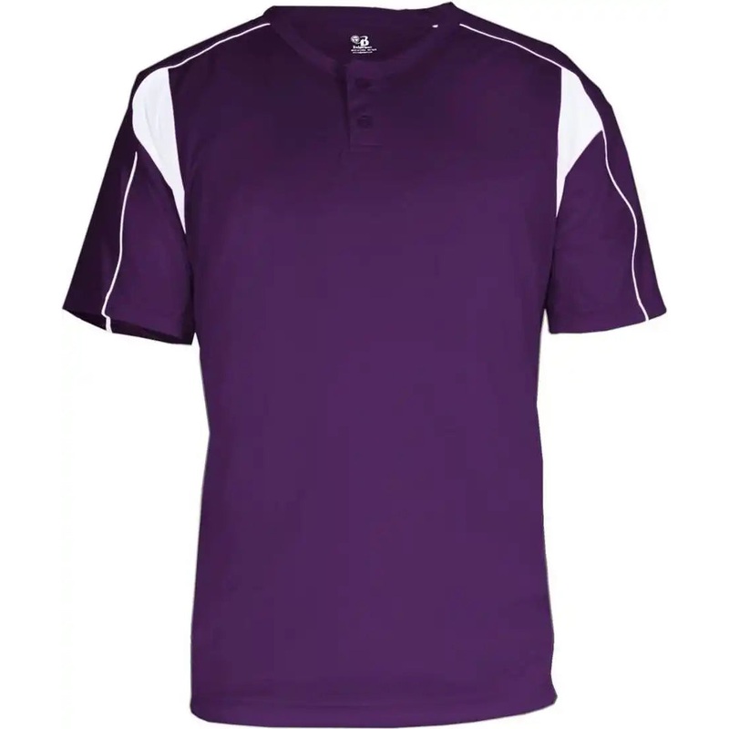 Badger Sport 7937 Adult Pro Placket – Purple White