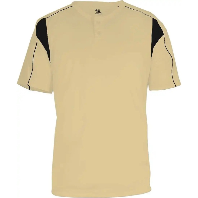 Badger Sport 7937 Adult Pro Placket – Vegas Gold Black