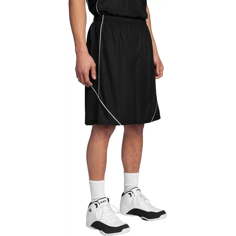 Sport-Tek T565 PosiCharge Mesh Reversible Spliced Short – Black