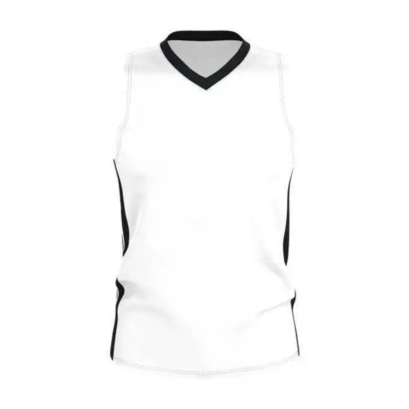 Alleson Athletic 538J Mens Single Ply Basketball Jersey – White Black