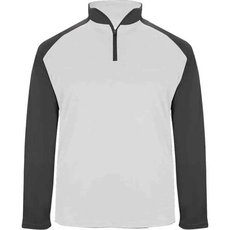 Badger Sport 4006 Ultimate Softlock Sport 1/4 Zip – White Graphite