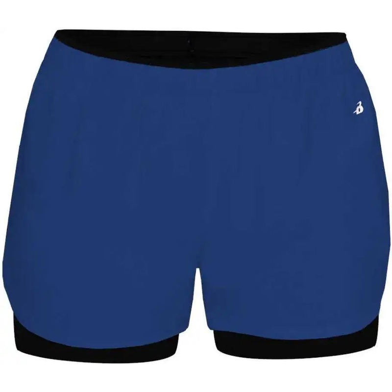 Badger Sport 6150 Double Up Ladies Short – Royal Black