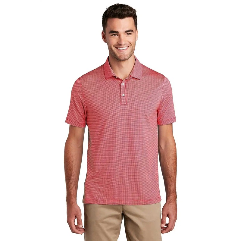 Port Authority K646 Gingham Polo – Rich Red White