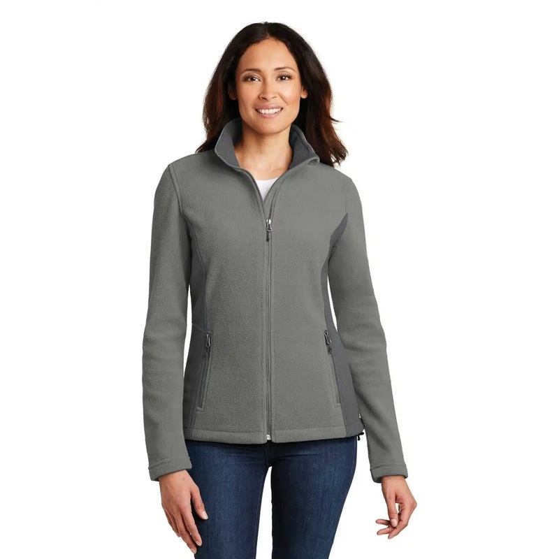 Port Authority L216 Ladies Colorblock Value Fleece Jacket – Deep Smoke Battleship Gray