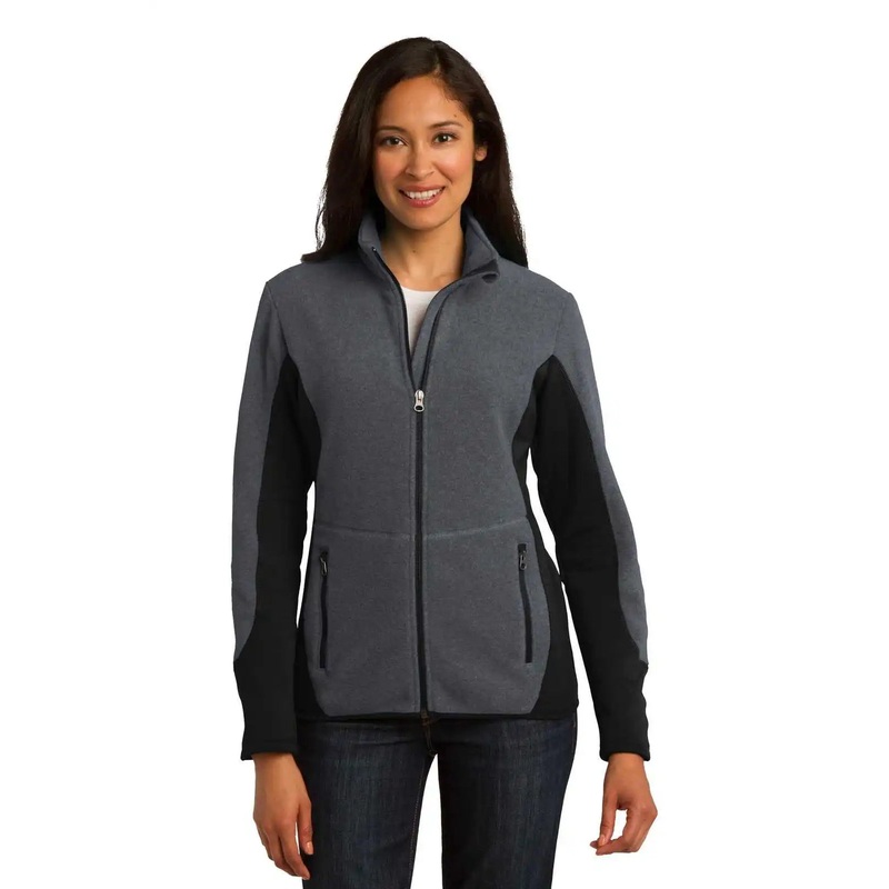 Port Authority L227 Ladies R-Tek Pro Fleece Full-Zip Jacket – Charcoal Heather Black