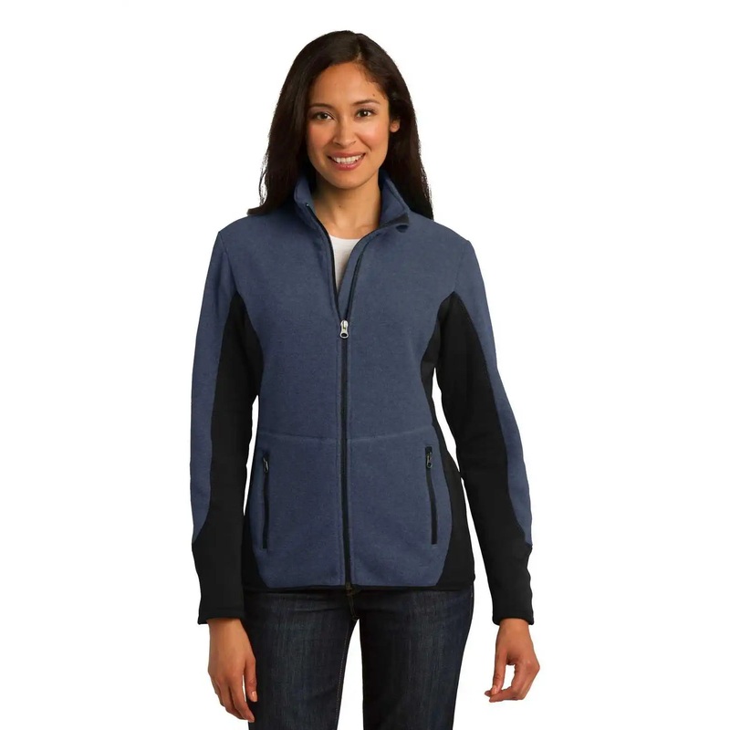 Port Authority L227 Ladies R-Tek Pro Fleece Full-Zip Jacket – Navy Heather Black