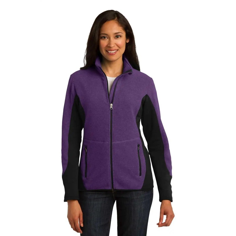 Port Authority L227 Ladies R-Tek Pro Fleece Full-Zip Jacket – Purple Heather Black