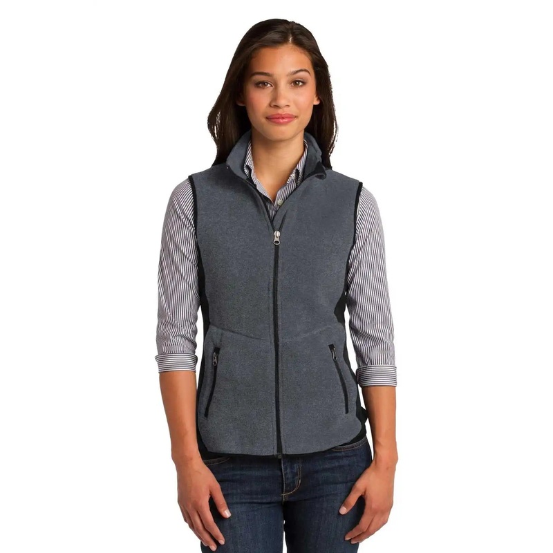 Port Authority L228 Ladies R-Tek Pro Fleece Full-Zip Vest – Charcoal Heather Black