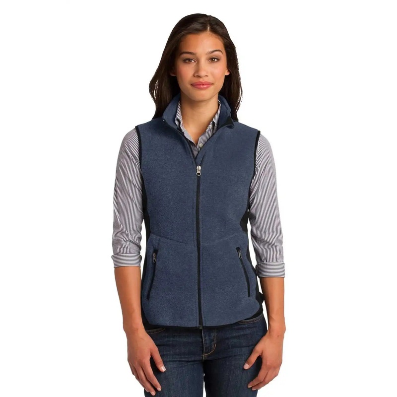 Port Authority L228 Ladies R-Tek Pro Fleece Full-Zip Vest – Navy Heather Black