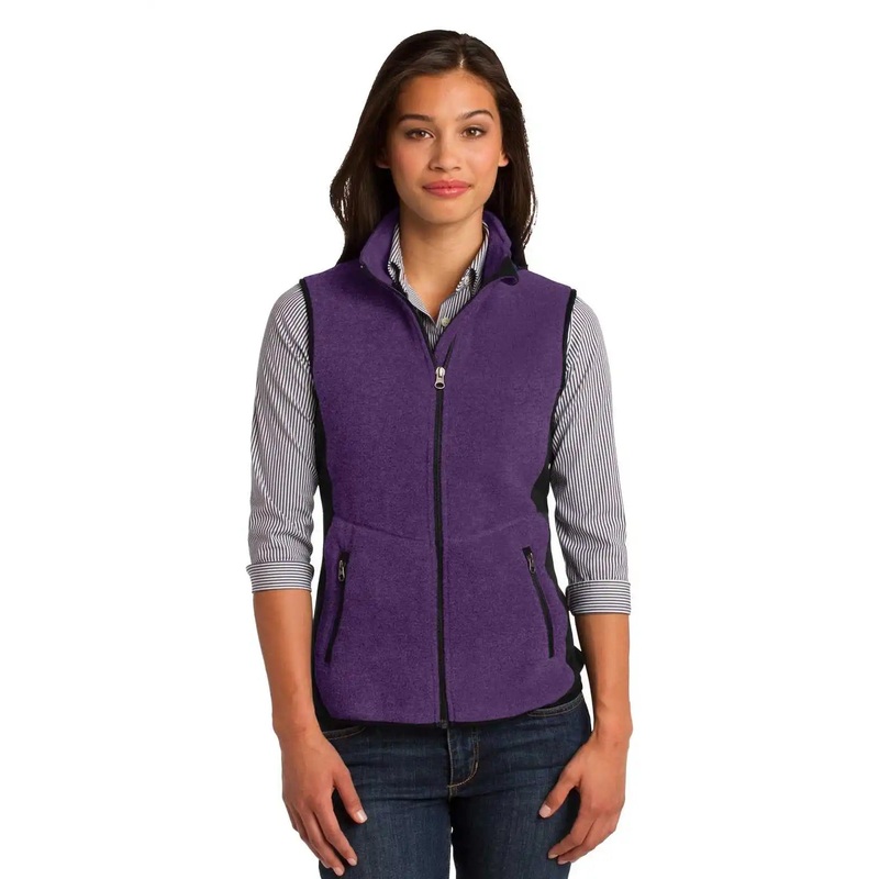 Port Authority L228 Ladies R-Tek Pro Fleece Full-Zip Vest – Purple Heather Black