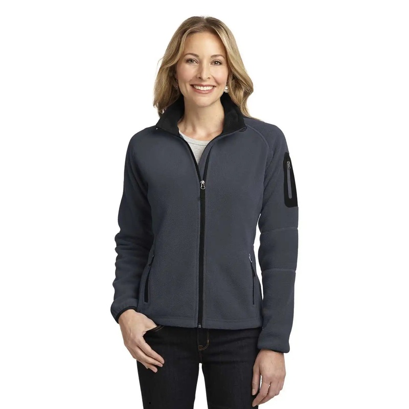 Port Authority L229 Ladies Enhanced Value Fleece Full-Zip Jacket – Battleship Gray Black