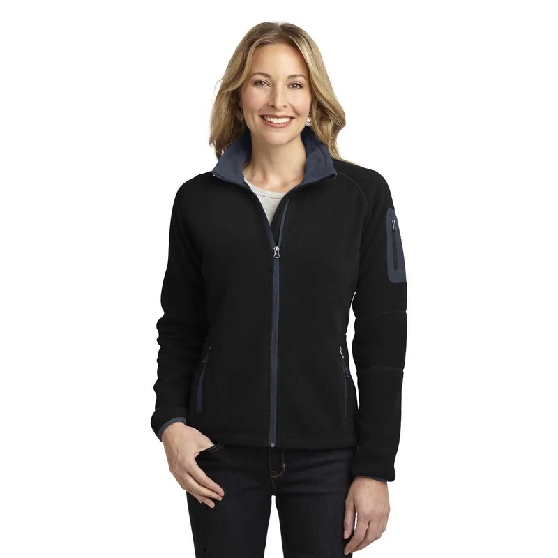 Port Authority L229 Ladies Enhanced Value Fleece Full-Zip Jacket – Black Battleship Gray