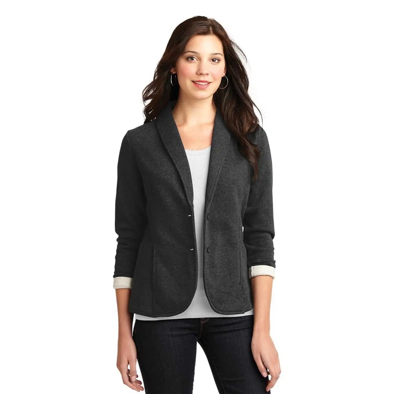 Port Authority L298 Ladies Fleece Blazer – Dark Charcoal Heather