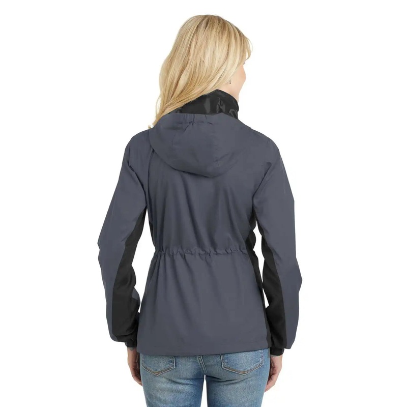 Port Authority L330 Ladies Core Colorblock Wind Jacket – Battleship Gray Black