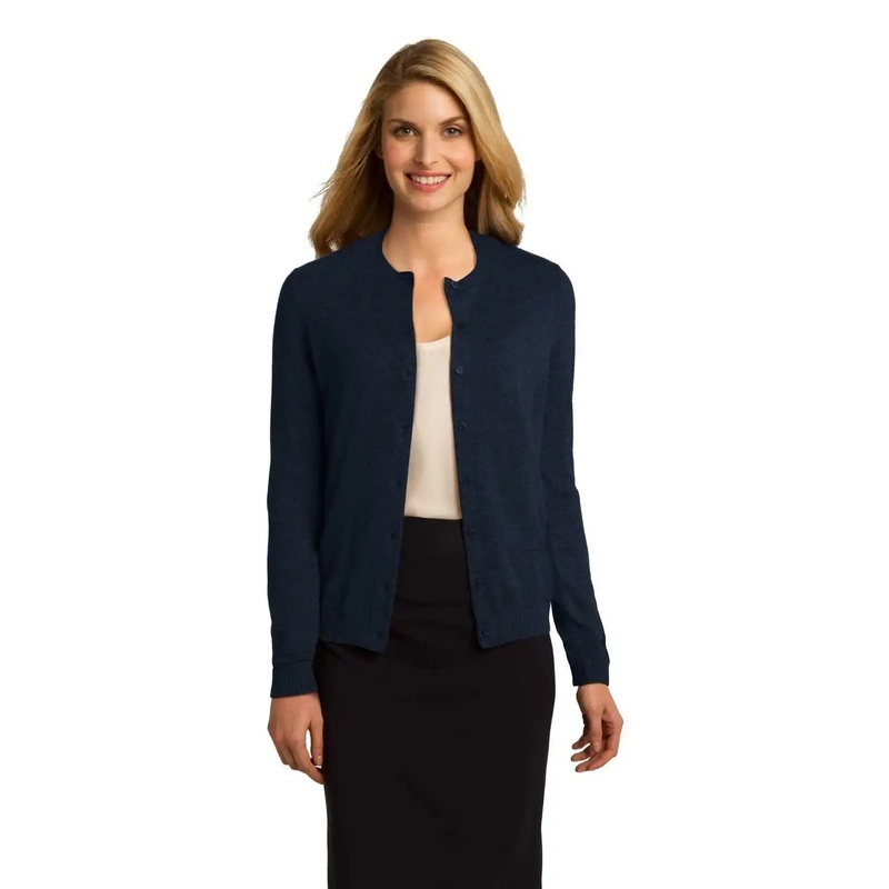 Port Authority LSW287 Ladies Cardigan Sweater – Navy