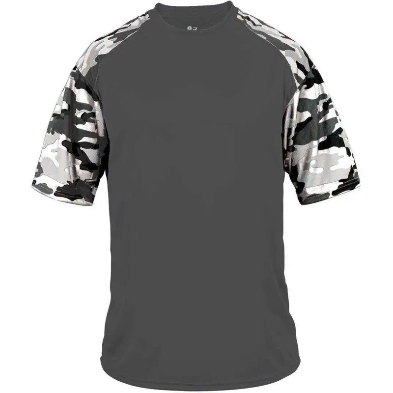 Badger Sport 2141 Camo Sport Youth Tee – Graphite White Camo